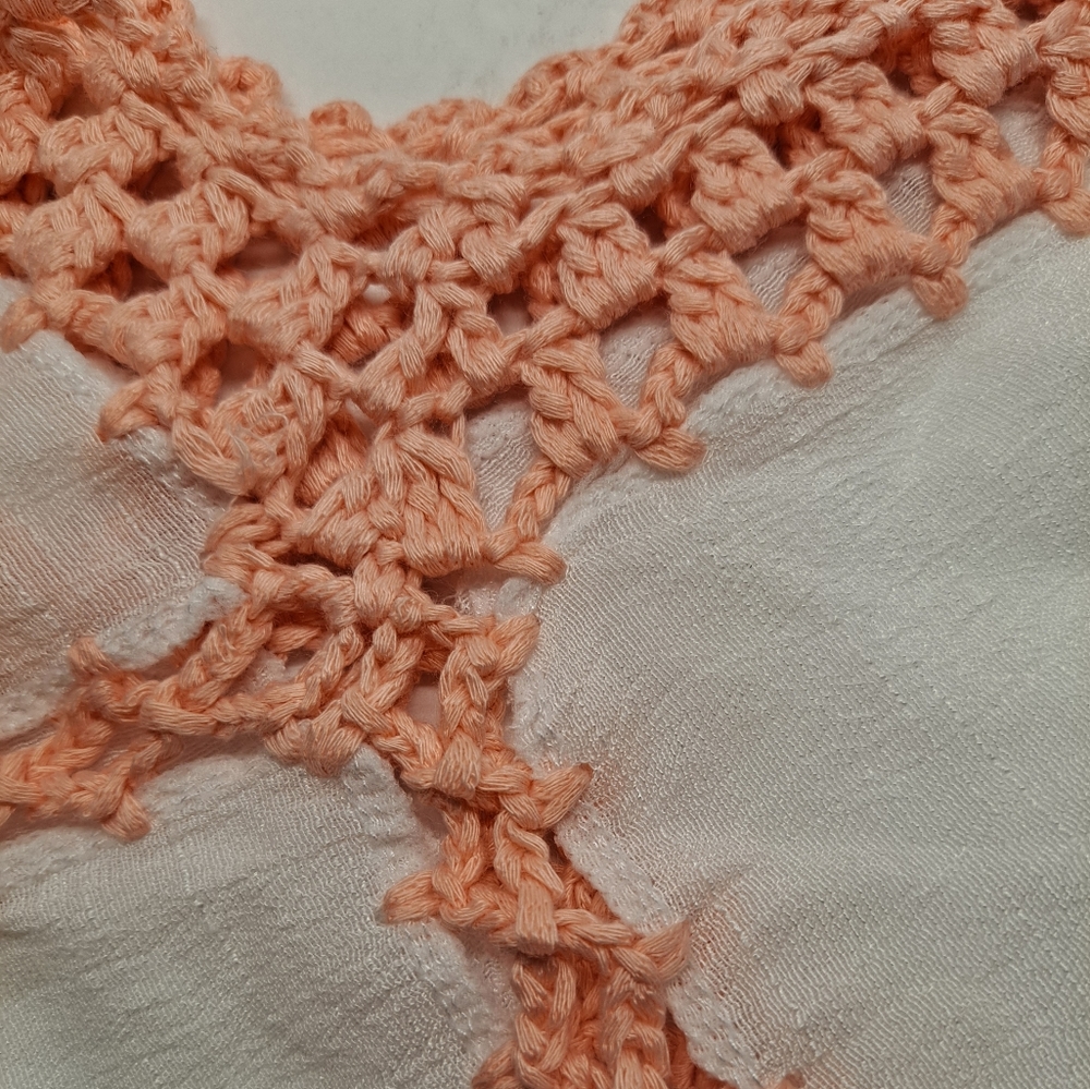 Beach By Exist Crocheted Top With Fringe Women's Size S/M - Picture 7 of 8